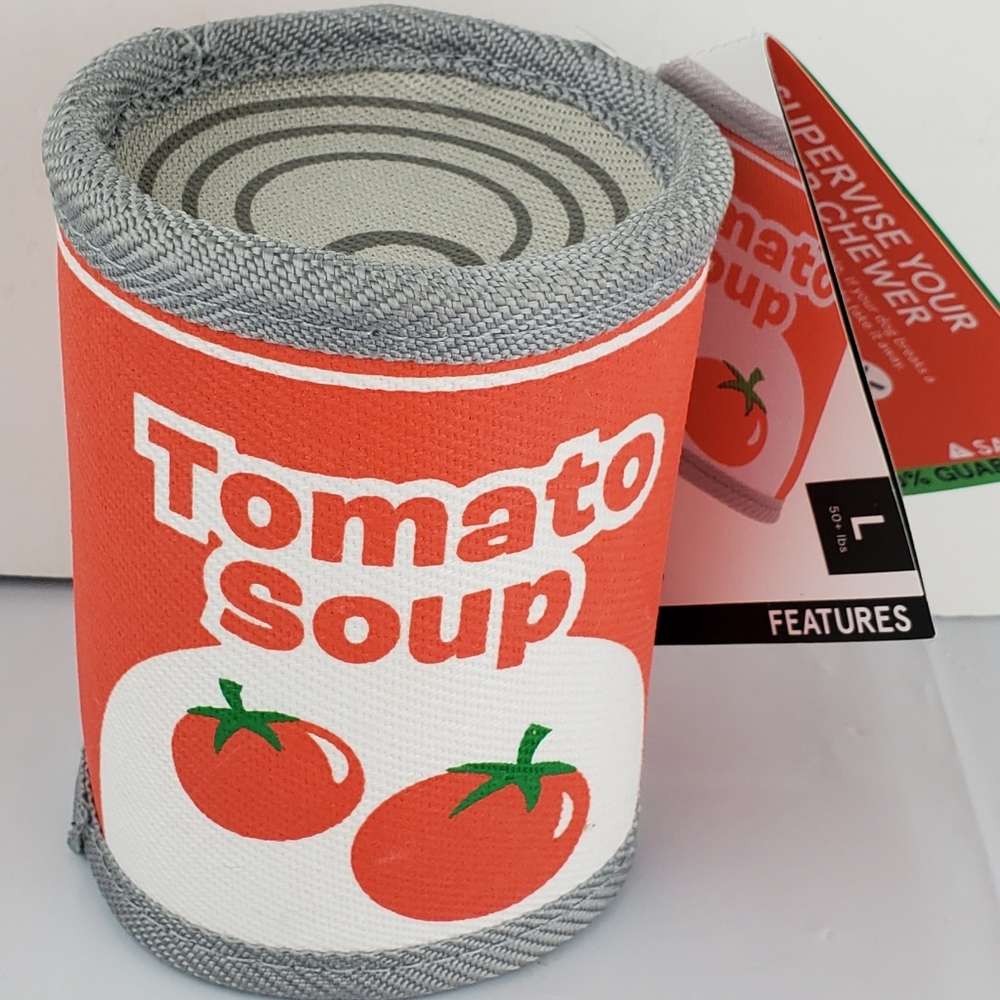 Bark BarkBox Super Chewer Tomutto Soup 50+ lbs Dog Toy Fetch Squeak Size L - NEW